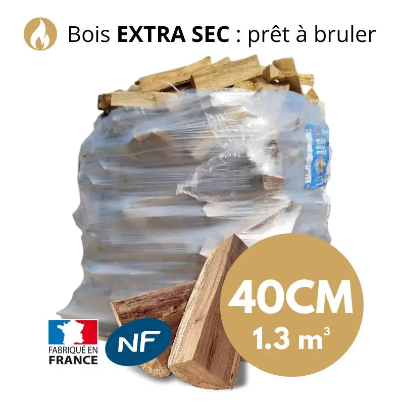 Brennholz 40 cm – Bündel auf Palette – 1,3 m³ – Extra trocken