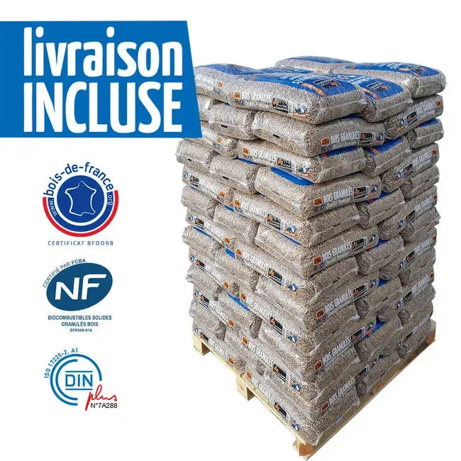 WOODSTOCK Holzpellets – Palette mit 66 Säcken à 15 kg