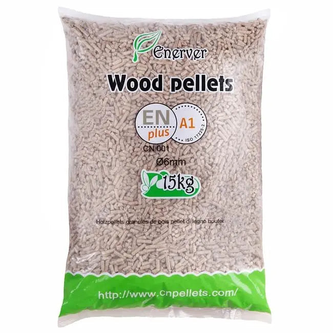 ENERVER Holzpellets – 20 Säcke à 15 kg (300 kg)