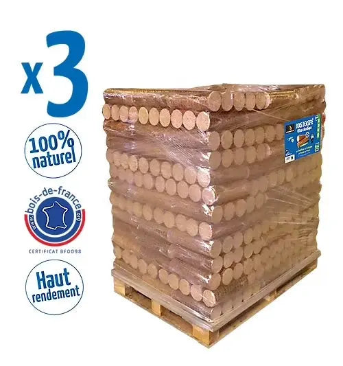 Holzbriketts Woodstock – 104 Pakete mit 5 Briketts – 3 Paletten