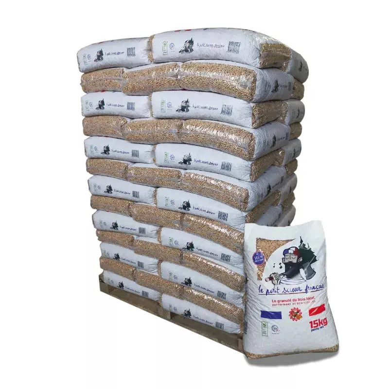 Holzpellets Der kleine französische Säger – Palette 65 Säcke