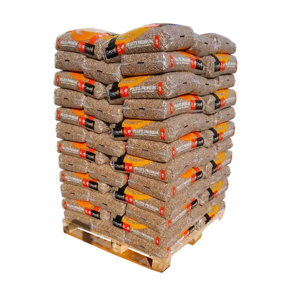 Premium-Holzpellets Crépito – Palette mit 72 Säcken à 15 kg
